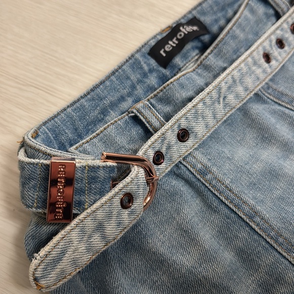 Darby Retrofete straight flare denim jeans cut out front 27 - Picture 8 of 11